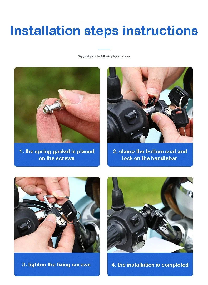 Motorcycles Helmet Lock Anti-theft Helmet Lock Handlebar Mount Motorcycle Electric Motorbike Security Lock Accessories