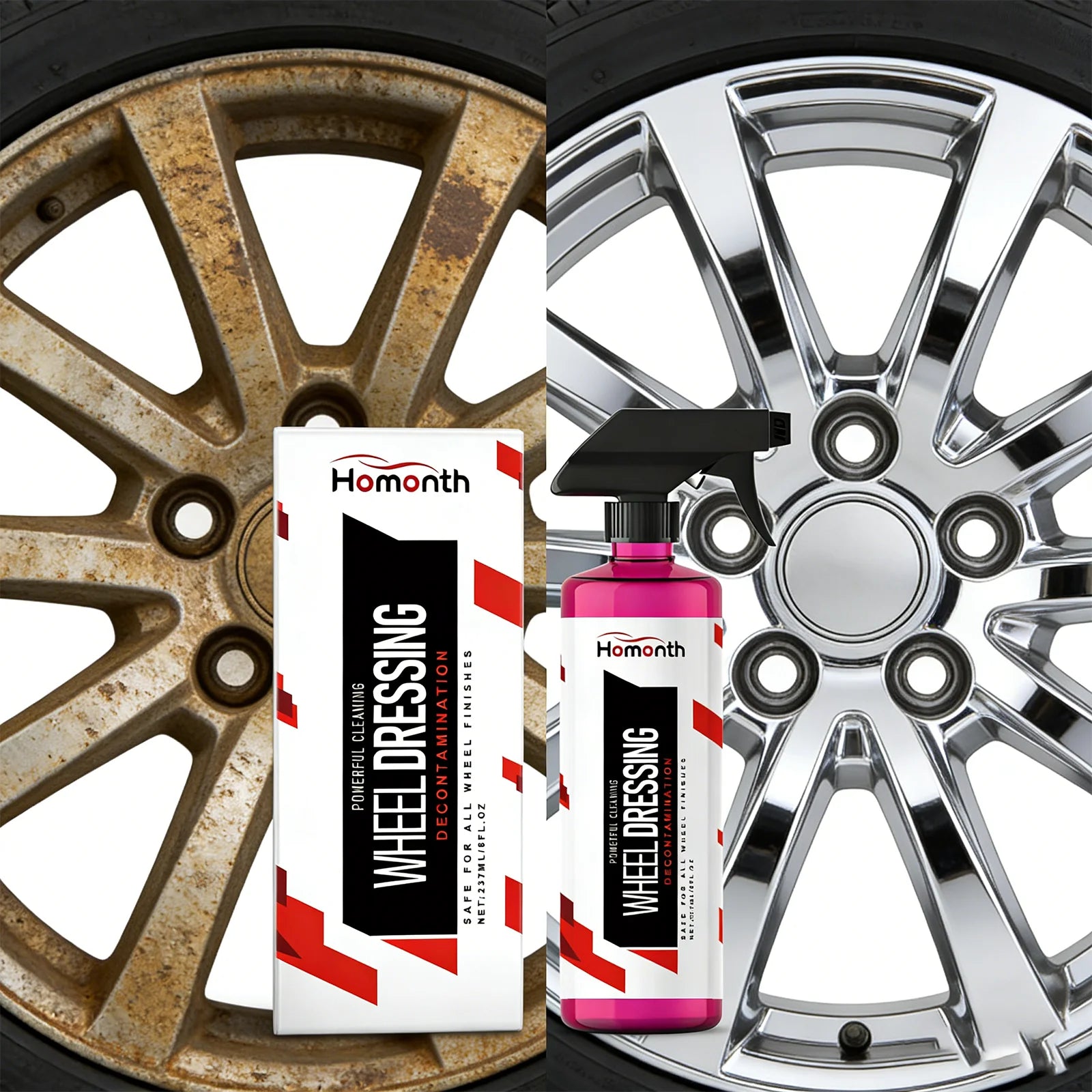 Professional Wheel Cleaner & Alloy Rim Spray 237ml – Brake Dust Remover Tire Renovator Long-Lasting Shine – 1pc / 2pc / 3pc / 4pc – $12–55