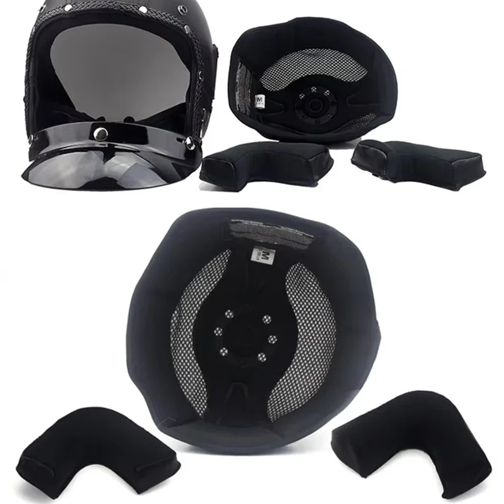 Open Face Helmets – Retro PU Leather Motorcycle Helmet, Vintage Cafe Racer Style, DOT & ECE Certified
