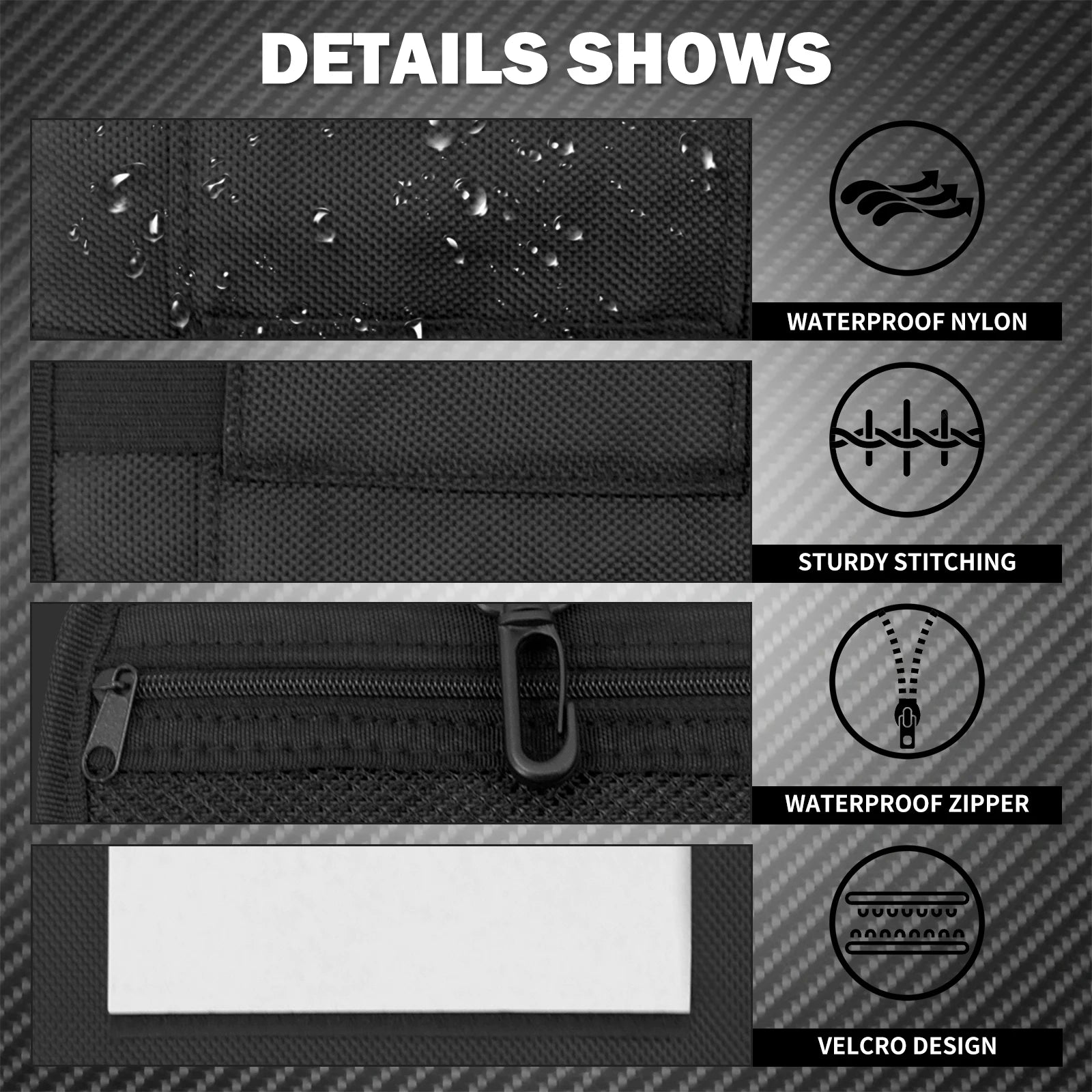 MACTIONS Motorcycle Saddlebag Organizer Hard Bags Inner Storage Case for Harley Touring Road King Street Glide Electra Glide Dyna Softail 1993-Up – Nylon Waterproof Zippered Pockets
