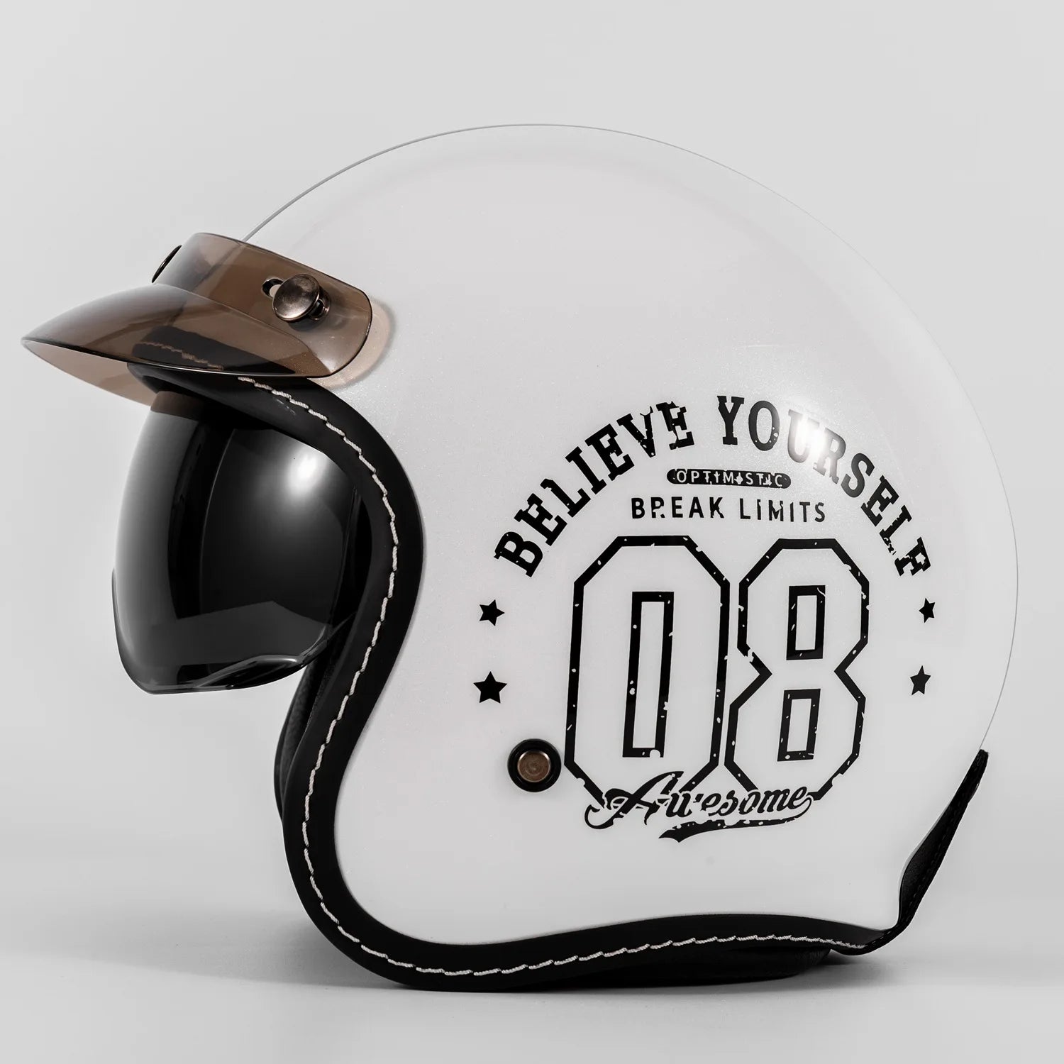 Open Face Helmets – 3/4 Retro Motorcycle Helmet, Dual Visor, Lightweight All-Season Unisex Design