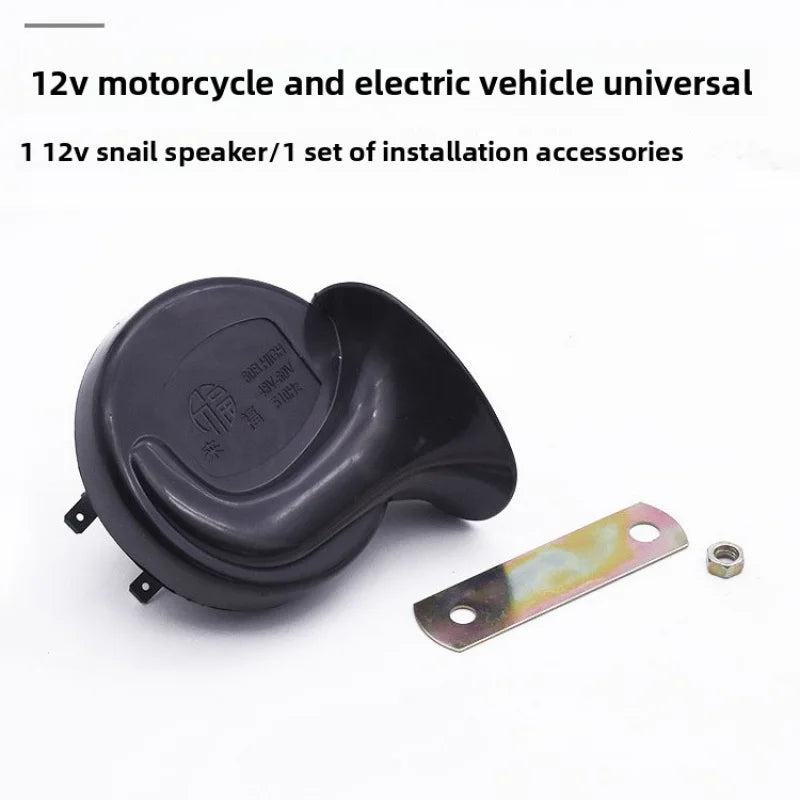 Motorcycle Horn – 12V Universal Snail-Shaped High-Pitched Waterproof Horn