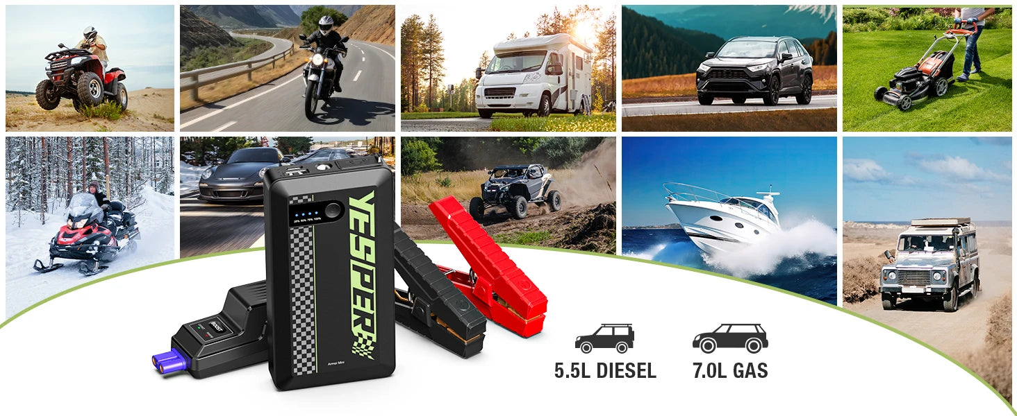 YESPER A-Armor-MINI 1500A Jump Starter – Ultra-Compact 12V Battery Booster & USB Power Bank