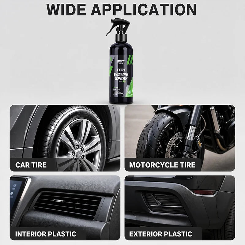 Tire Shine Coating Spray – Waterproof Anti-UV Anti-Crack Dust Repellent Gloss Renovator – Tire Plastic Leather – $12–25