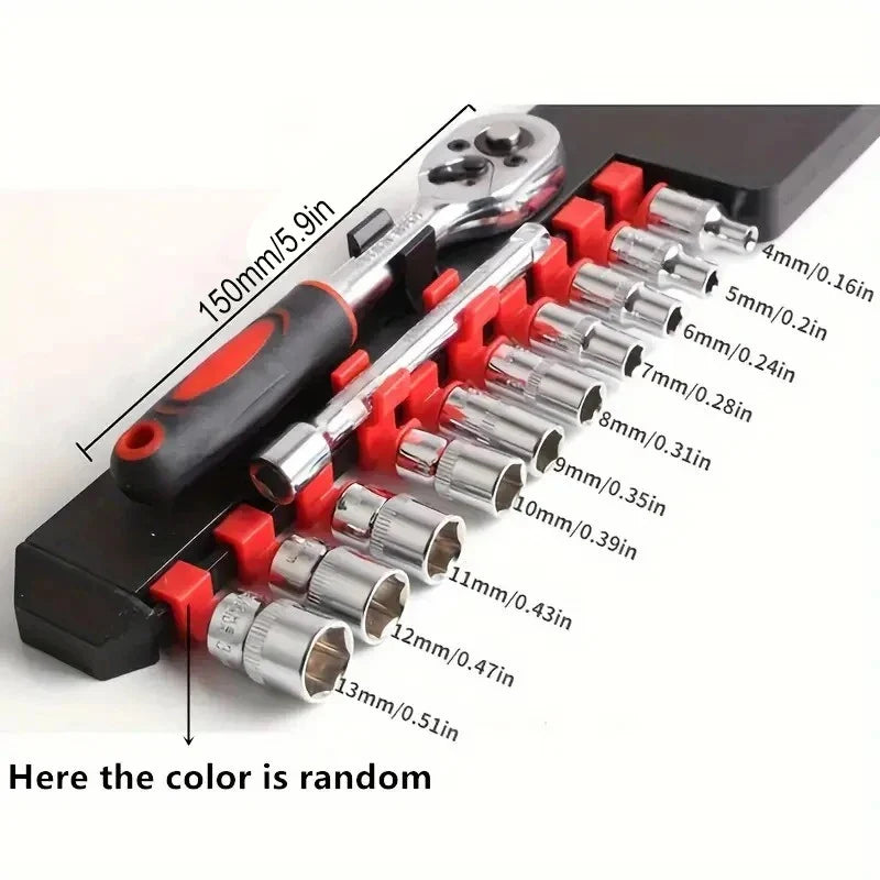 Short Socket Ratchet Wrench Set – Stainless Steel – Car / Boat / Motorcycle / Bicycle Repair – Compact Hard-to-Reach Access – $21