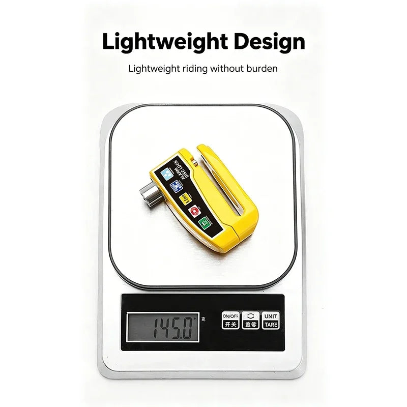 Motorcycle Alarm Disc Brake Lock One-Touch Fingerprint Unlock Anti-Theft Security Moto Wheel Disk Padlock Motorcycle Disc Lock – Vibration Alarm Aluminum Alloy Waterproof