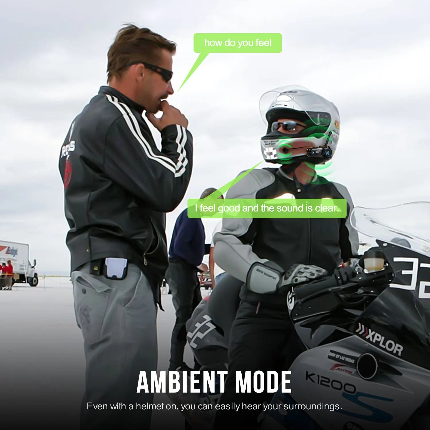 Fodsports FX8 Pro Motorcycle Bluetooth Intercom – 10-Rider Group Communication