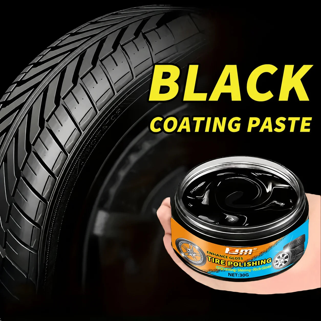Motorcycle & Car Tire Shine Protection Wax – Plastic Renovator Interior Enhancer Tire Protector Black Gloss Formula – $10