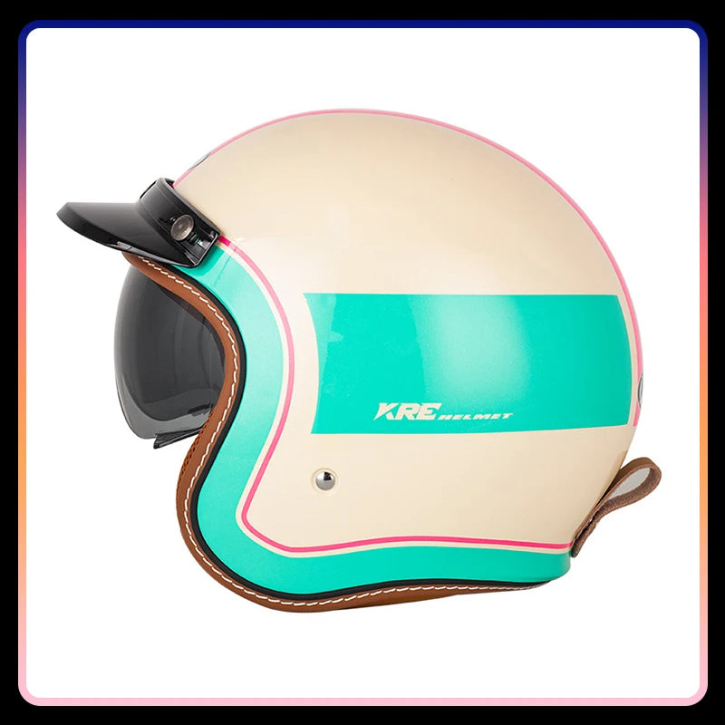 DOT 3/4 Open Face Motorcycle Helmet with