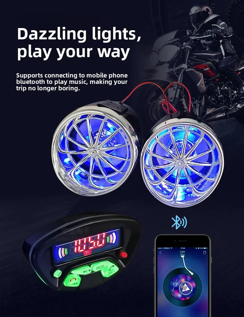 Motorcycle Speakers – Bluetooth Hands-Free, Waterproof FM & MP3 Audio