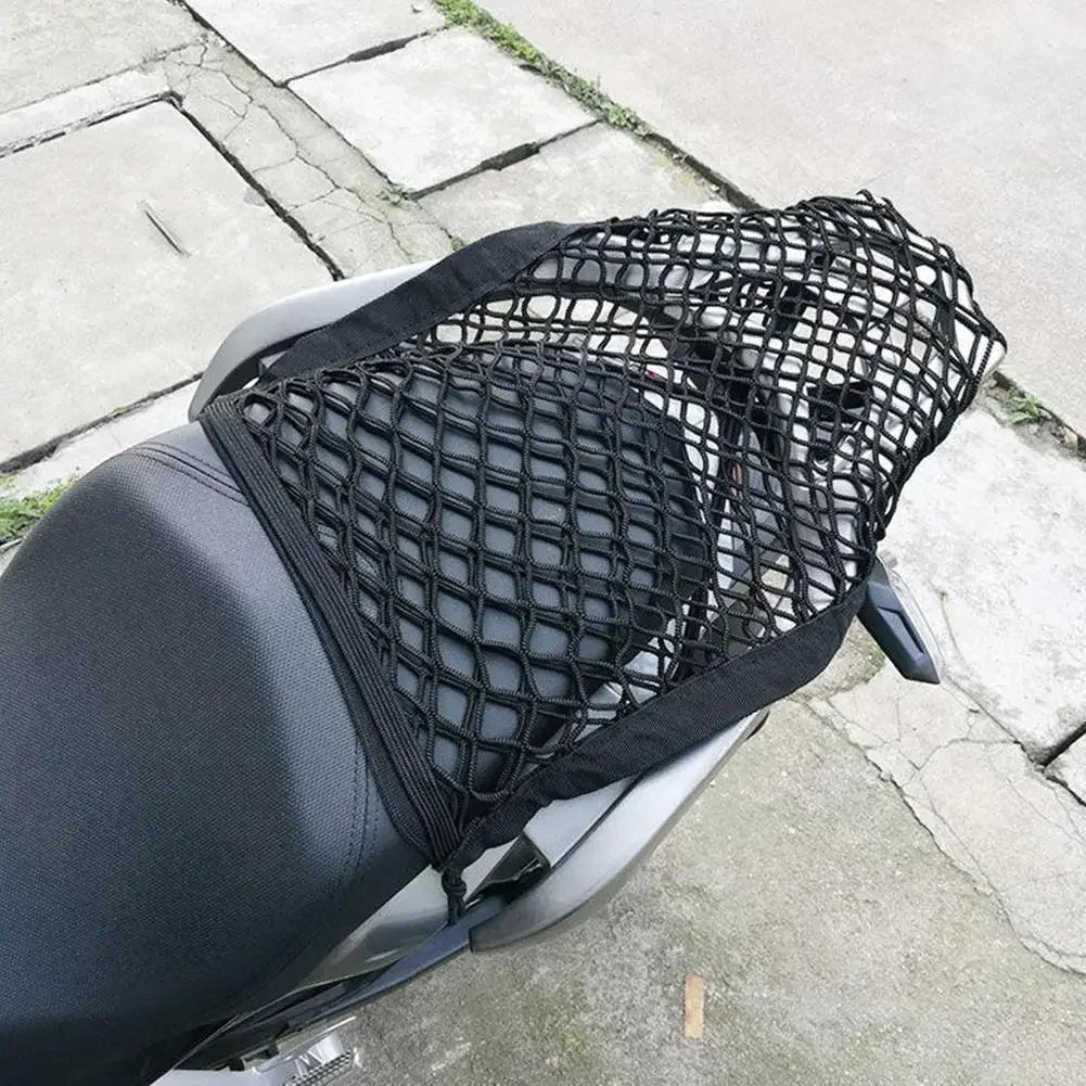Motorcycle Cargo Net Motorcycle Cargo Net – High Elastic Double Layer Bungee Net with HooksElastic Double Layer Motorcycle Bold Net for Helmet Storage Bungee Cargo Net with Hooks Luggage Net
