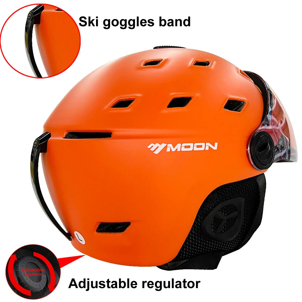 Ski and Snowboard Helmet with Integrated Goggles