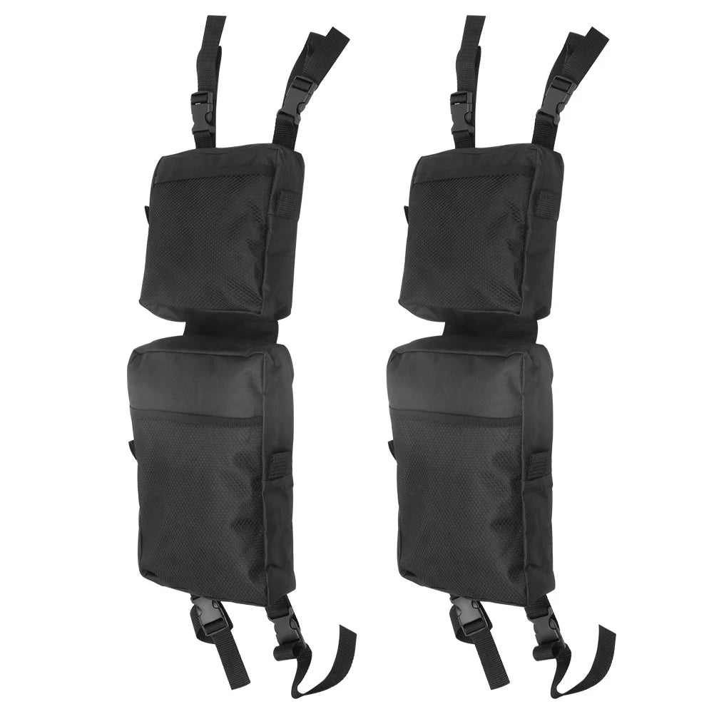 1 Pair Motorcycle Black Saddlebag ATV Fender Bags ATV Tank Saddle Bags Cargo Storage Hunting Bag Tank Bag – 600D Polyester Waterproof Integrated Straps