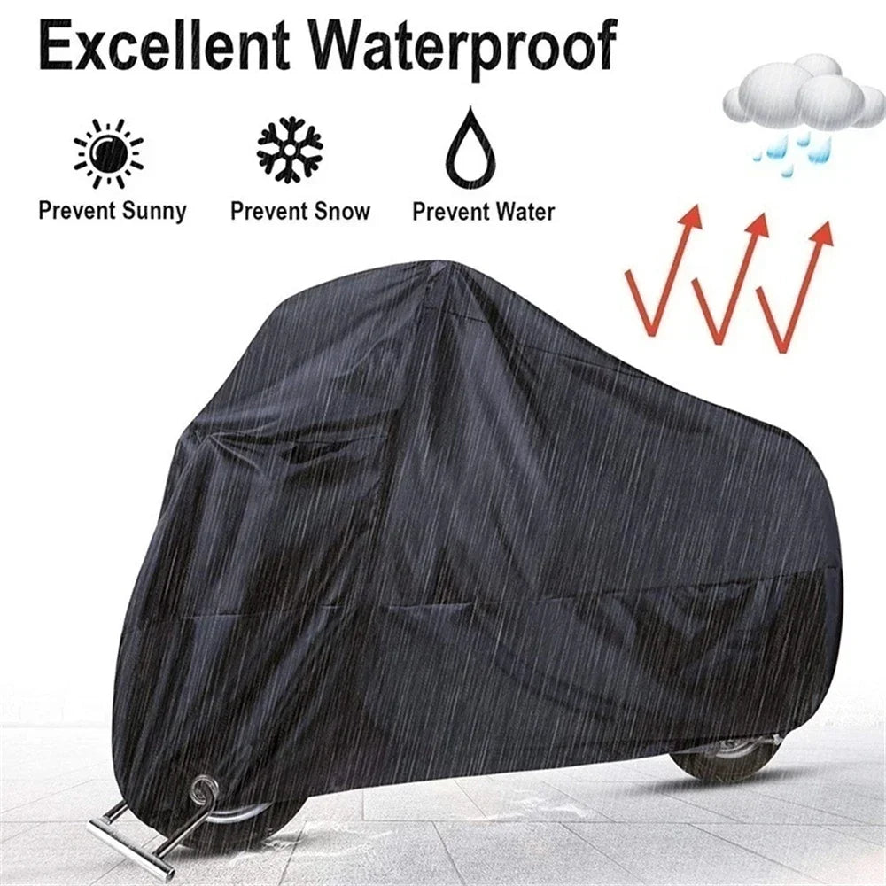 Motorcycle Cover for NMAX AEROX PCX MIO BEAT CLICK Waterproof Rain and Dust UV Cover – Polyester Taffeta PU Coating All Black Lock Holes Windproof Buckle Storage Bag M-XXXL
