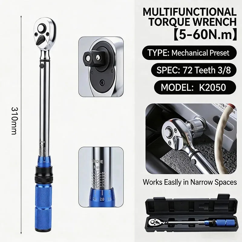NIUXIANG High-Precision Adjustable Torque Wrench – 1/4” / 3/8” / 1/2” – Automotive / Motorcycle / Bicycle – from $39