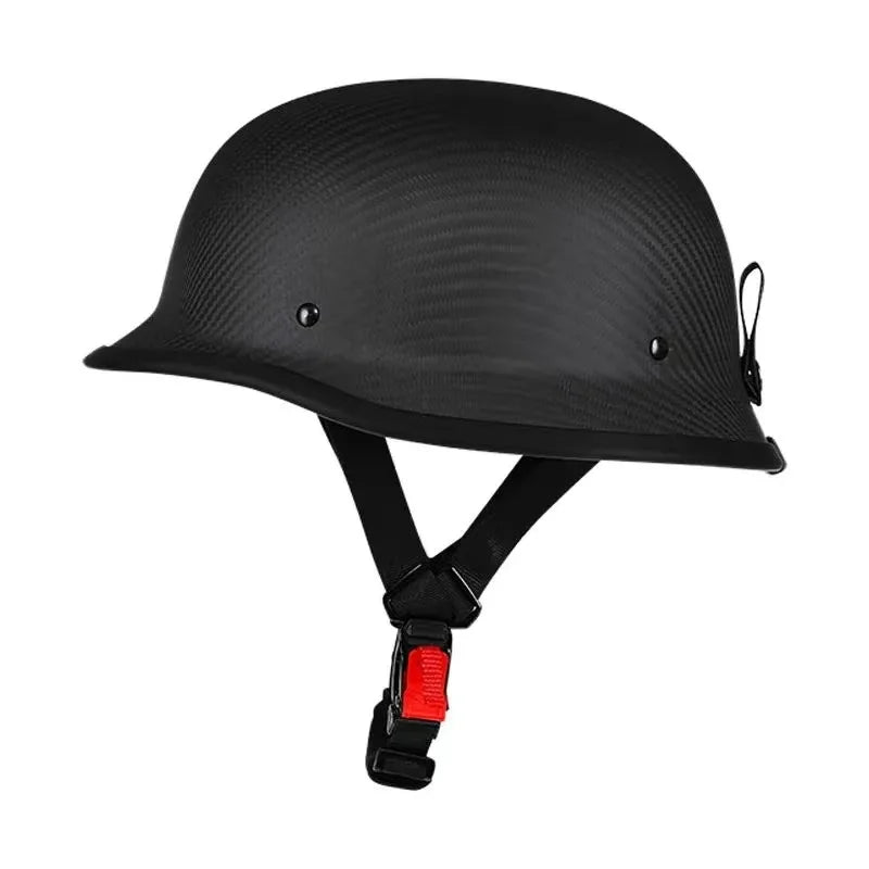 Carbon Fiber Helmets – Forged Carbon Fiber Retro Half Face Motorcycle Helmet, German-Style Lightweight Design