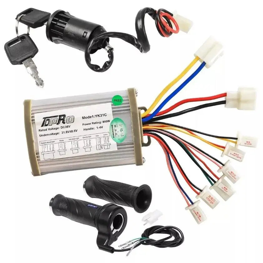 Motorcycle Brushed Motor Speed Controller 36V 800W  Keylock Throttle Kit for Bicycle Mini Bike Go Kart ATV  Quad Buggy
