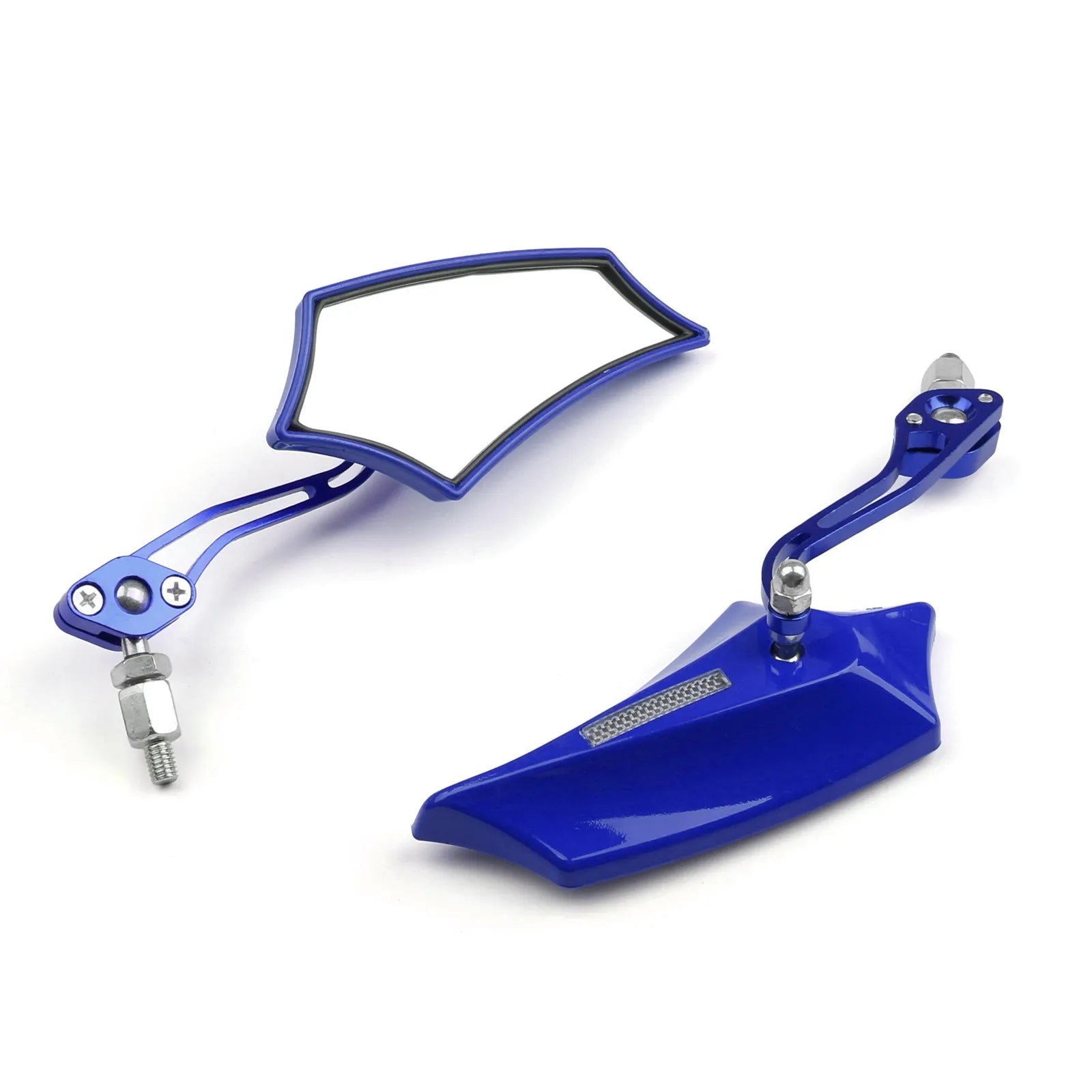 Universal Motorcycle Rear View Side Mirrors - 8mm 10mm Bolts - Fits Street Bike, Dirt Bike, Cruiser, Chopper, Scooter