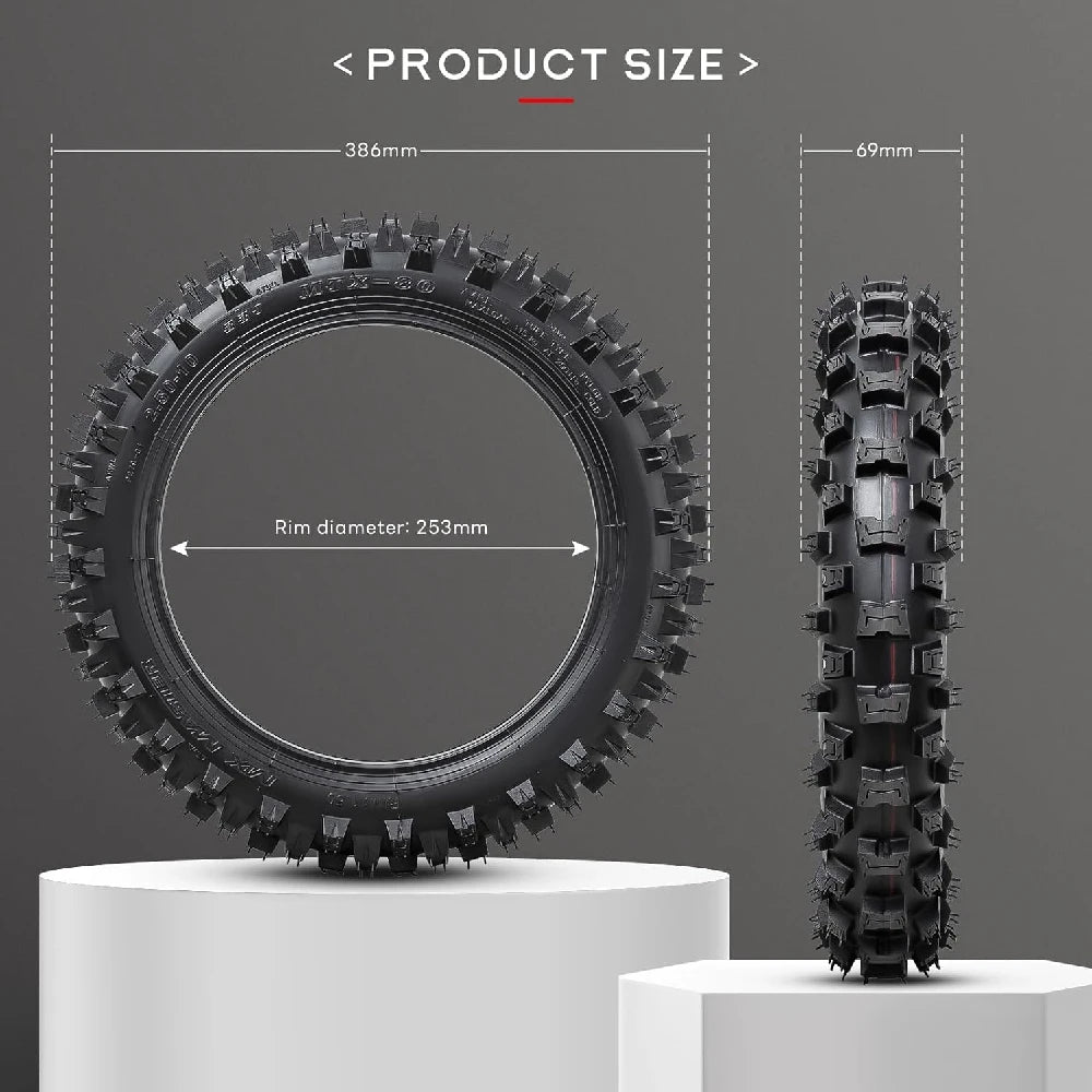 Dirt Bike Tires – 2.50-10 Front & Rear Tire with Inner Tube