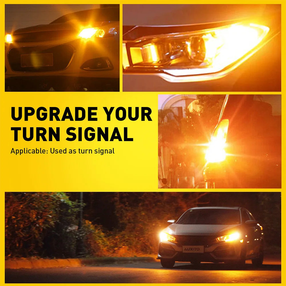 LED Turn Signal Bulbs – AUXITO T20 7440 W21W WY21W CANBUS Amber