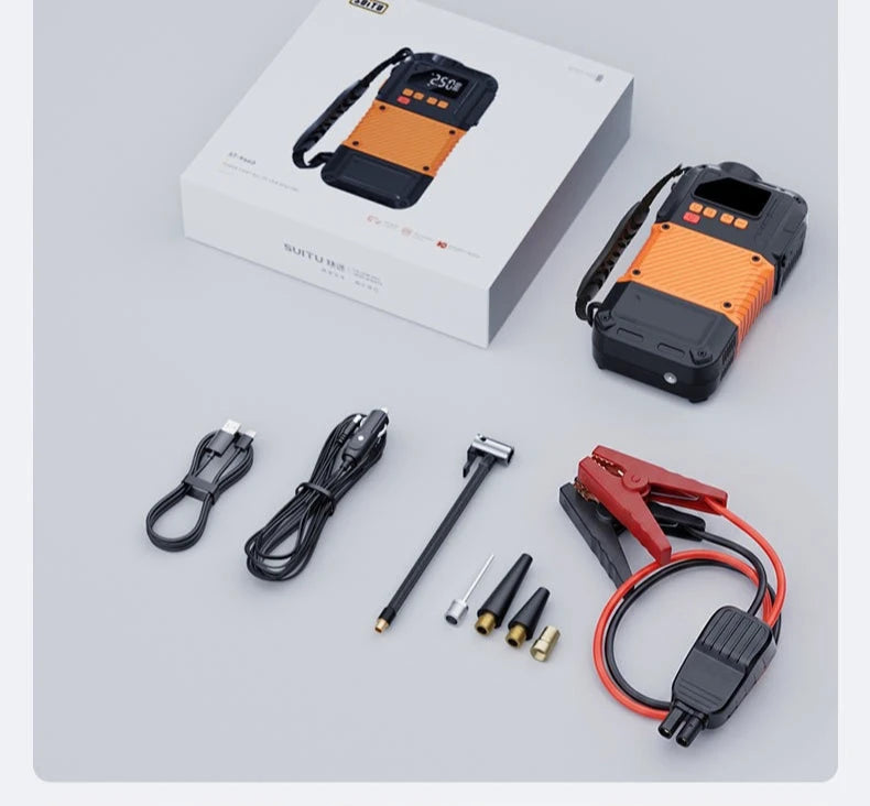 All-in-One Car Jump Starter & Tire Inflator – 500A Battery Booster with 4 Inflation Modes for Auto, Bike, Motorcycle & Sports Balls