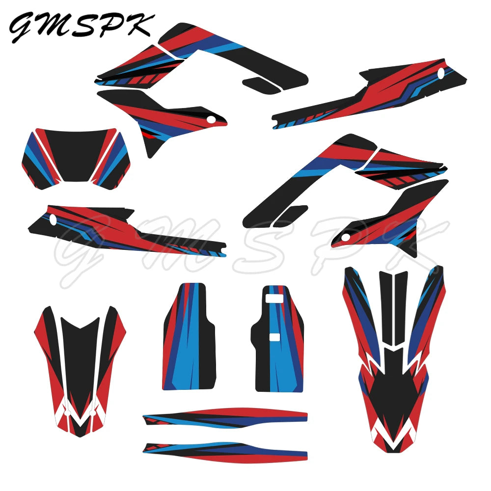 Motocross Team Graphics Background Decal Sticker Kits for Sur-Ron Storm Bee 2023–2024 – Custom Number & Name – PVC – 24 Styles – Glossy / 3D – $70–$92