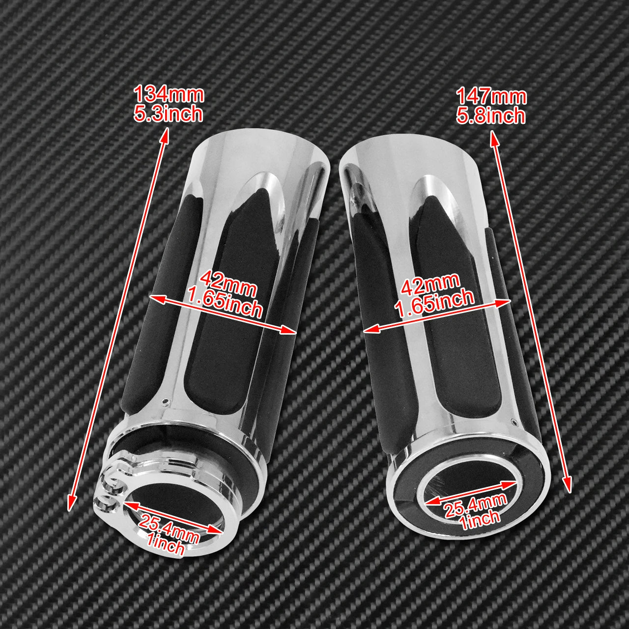 MACTIONS Harley-Davidson CNC Billet Aluminum Motorcycle Handlebar Grips 1" 25mm Rubber Vibration-Absorbing Hand Grips for Harley Touring Road King Sportster XL 883 1200 Dyna Softail V-Rod – 3 Styles (1 Pair)