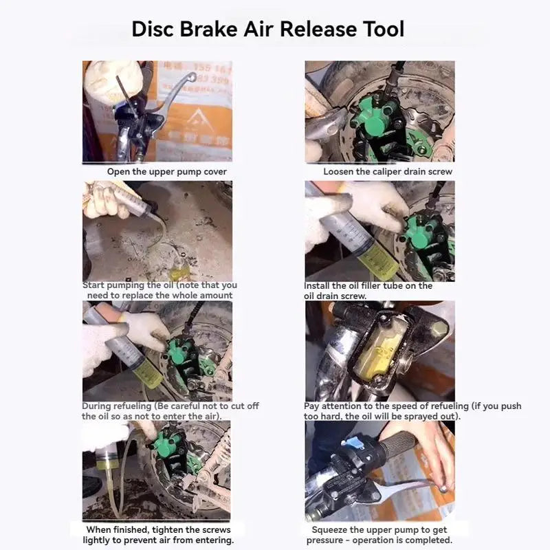 Motorcycle Brake Caliper Bleeder Syringe Tool Kit – Brake Caliper Tools – 100ml Hydraulic Disc Brake Air Bleeding & Fluid Replacement Tool with 26cm Hose & Hook – $12