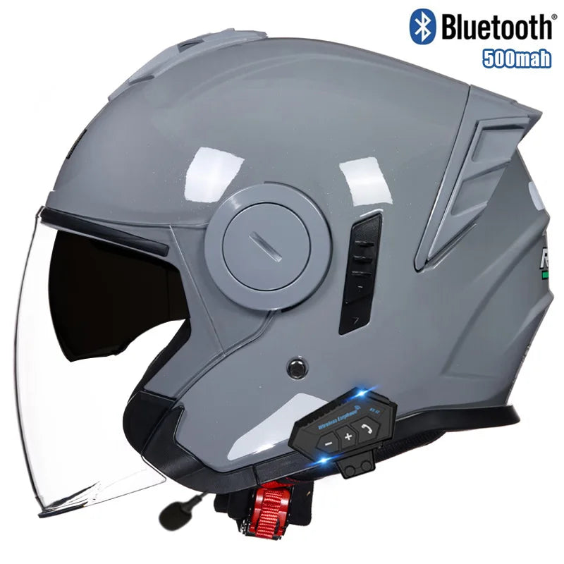 Three Quarter Open Face Helmets with Built In Bluetooth Headset