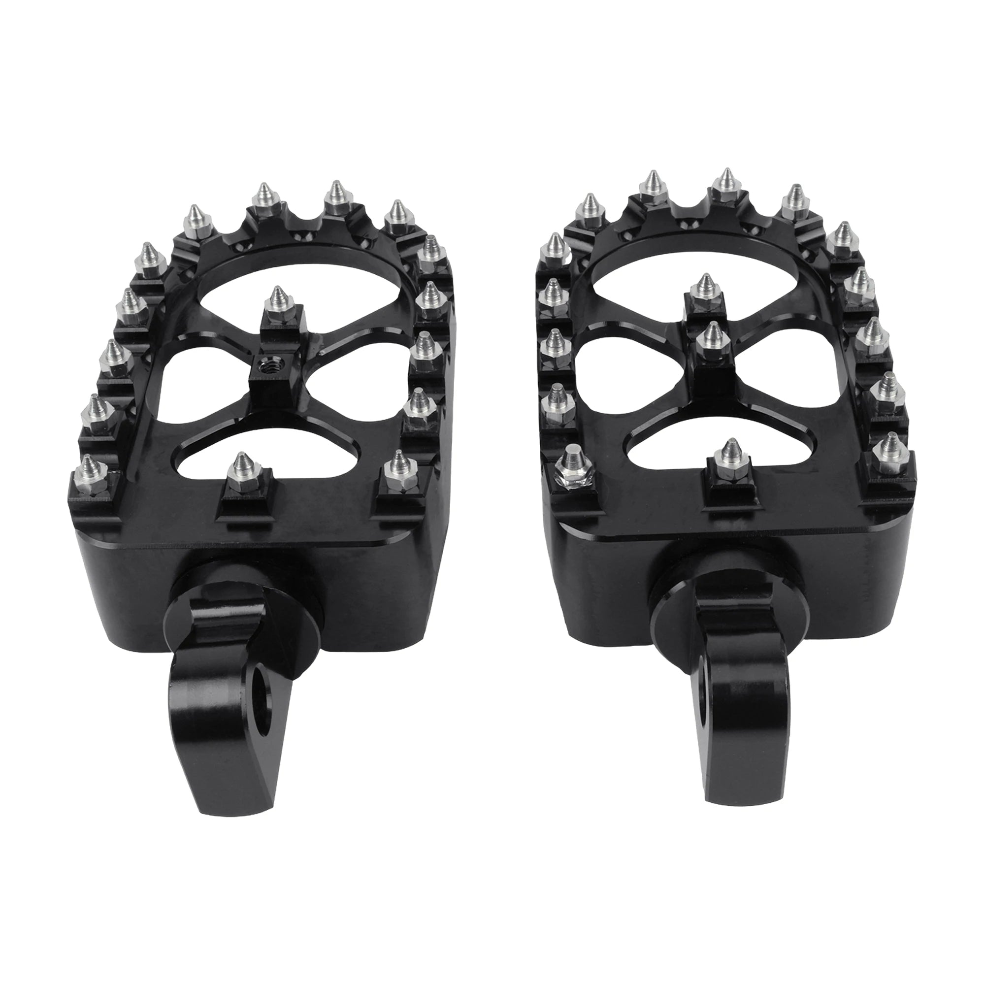 Harley-Davidson Wide Fat Foot Pegs – 360° Rotatable – Dyna / Fat Bob / Softail / Sportster / Street Bob – CNC Aluminum + Stainless Steel – 57mm Wide – 5 Colors – $51