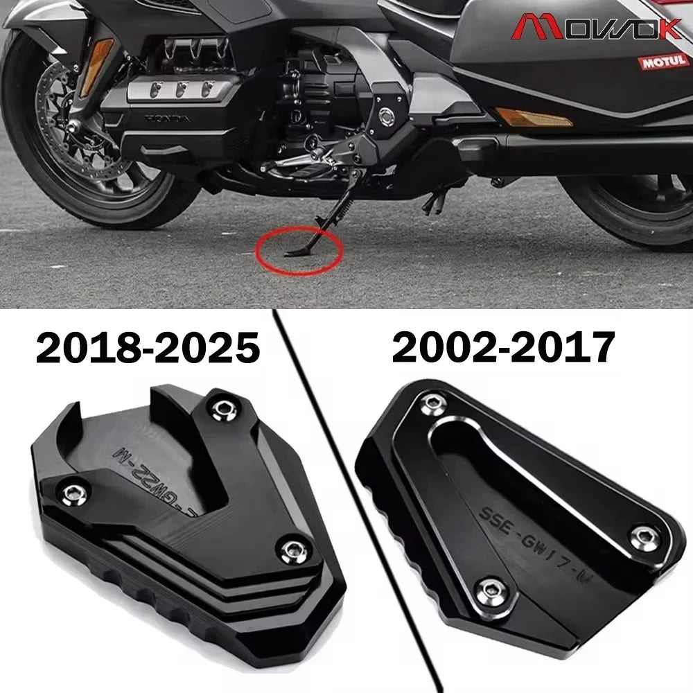 For Honda Goldwing 1800 GL1800 F6B 2002-2023 2024 Accessories Motorcycle Side Stand Support Pad Kickstand Enlarger Extension – MOWOK CNC Aluminum 6061 Black Red Blue Grey Silver