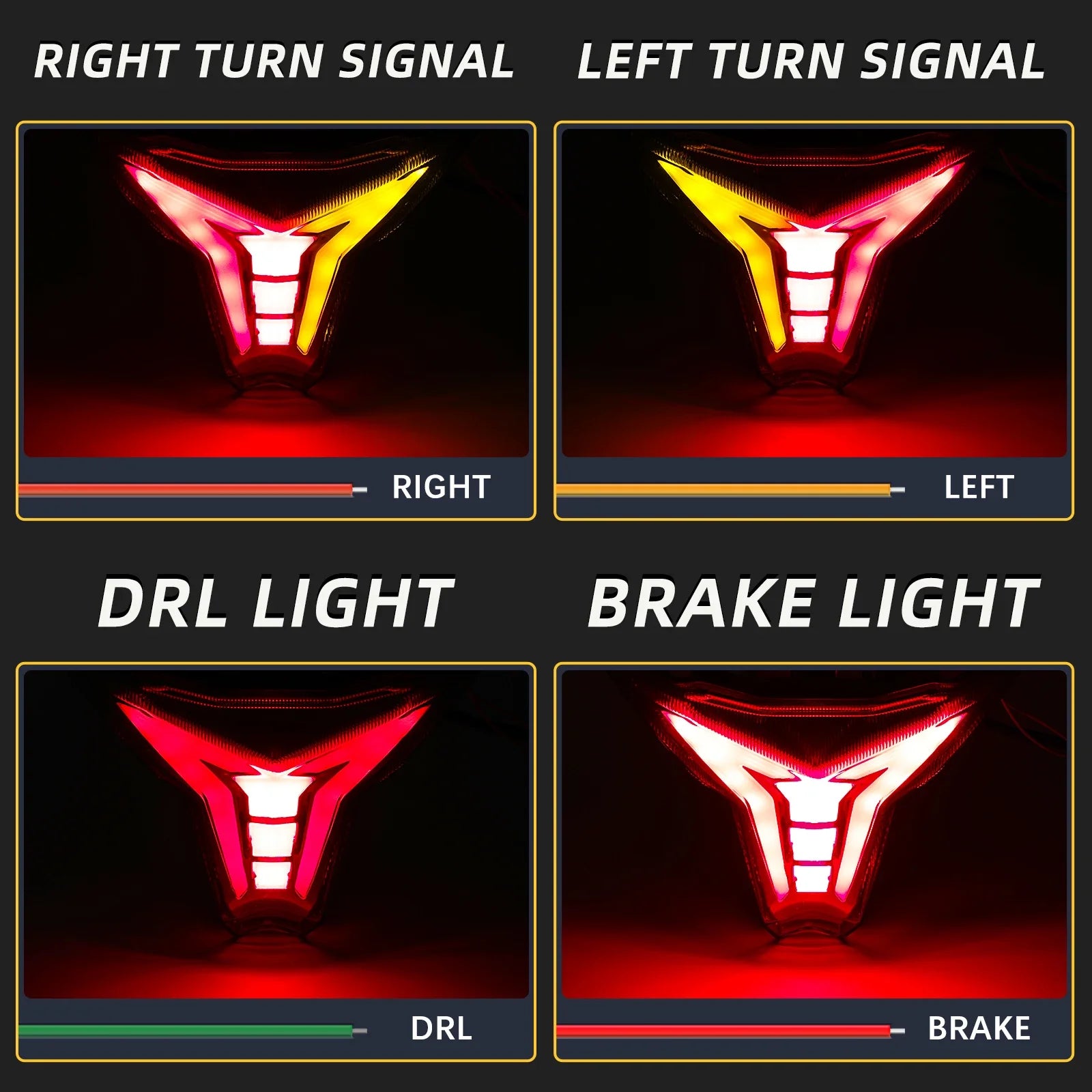 For Kawasaki Ninja 400 250 ABS EX400 EX250 Z400 Z250 2019-2023 Motorcycle Taillight Rear Brake Turn Signal Integrated Tail Light