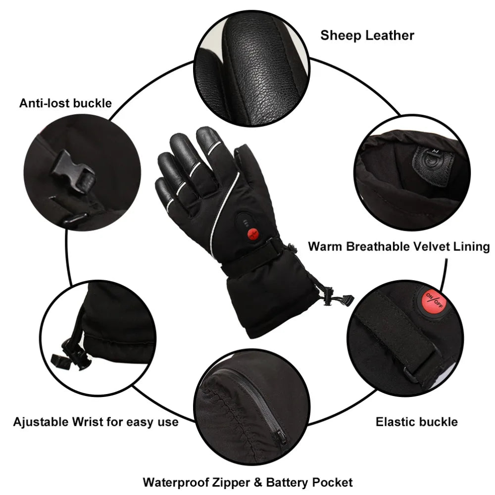 SAVIOR HEAT Rechargeable Heated Gloves for Men Waterproof Women  Thermal Gloves for Motorcycle Ski Cycling Electric Battery