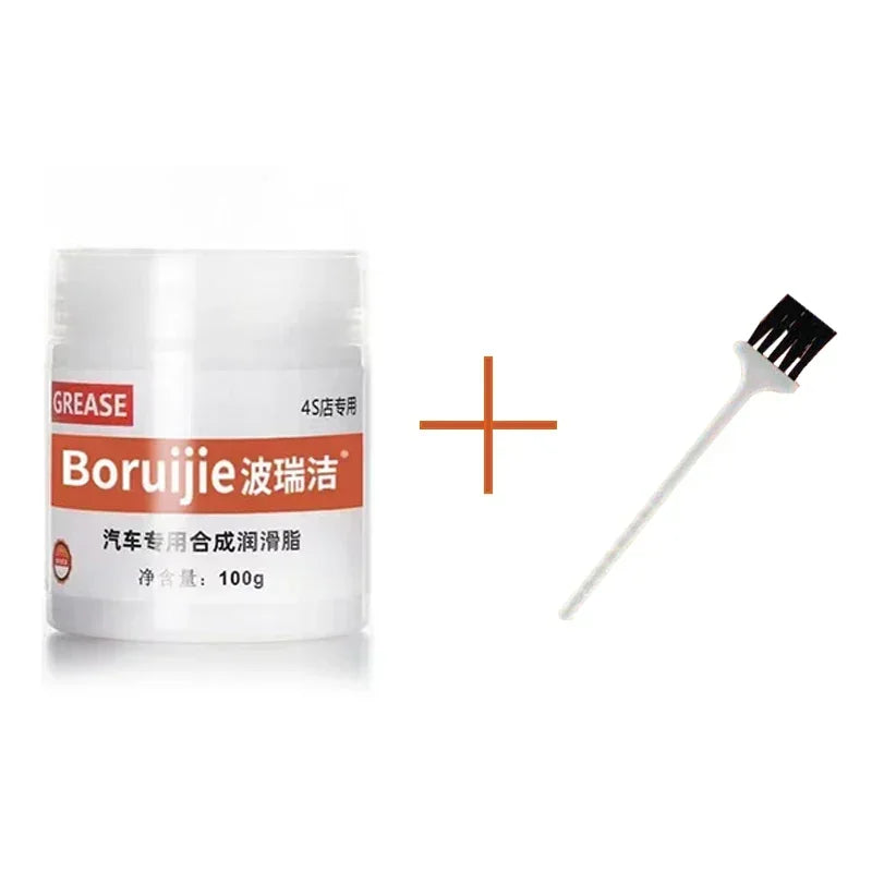 White Multipurpose Grease Lubricant 100g – Car Door Hinge Sunroof Track Seat Rail Trunk Lock – Anti-Noise Anti-Rust Anti-Wear – Grease / Grease+Brush / Grease+Brush+Towel – $14