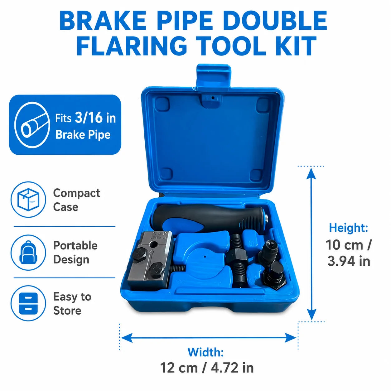 Professional 3/16" Brake Pipe Flaring Tool Kit – Brake Line Tools – Single and Double Flare Brake Line Repair Kit for Car Motorcycle Truck – 490g – $37