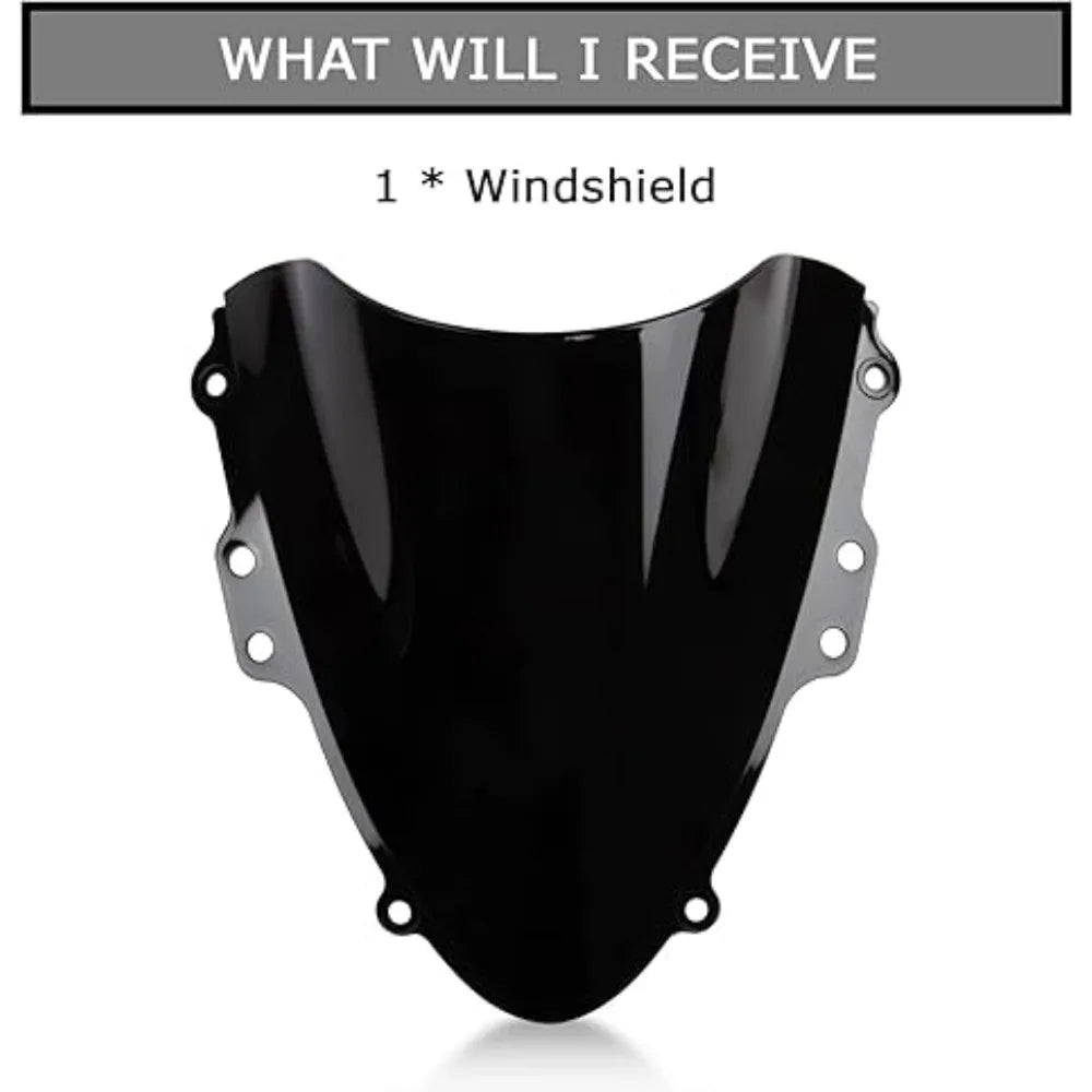 Motorcycle Windshield Windscreen Double Bubble Airflow Wind for Suzuki GSXR600 GSXR750 K4 K5 2004-2005 GSX-R 600 750 2004 2005 – ABS Plastic Black Clear Wind Deflector
