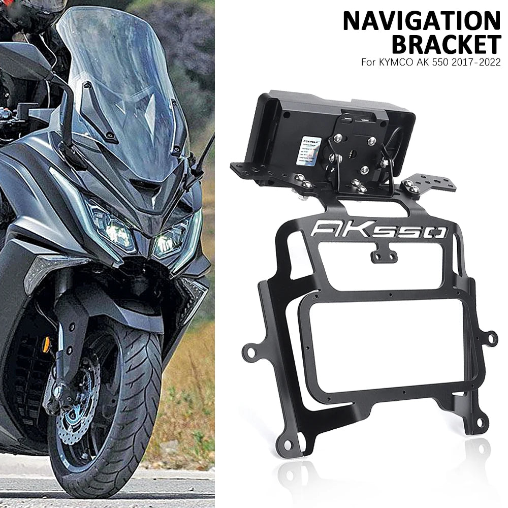For KYMCO AK 550 AK550 2017-2022 GPS Navigator Support Wireless Charging Phone Holder Mobile Phone Navigation Bracket