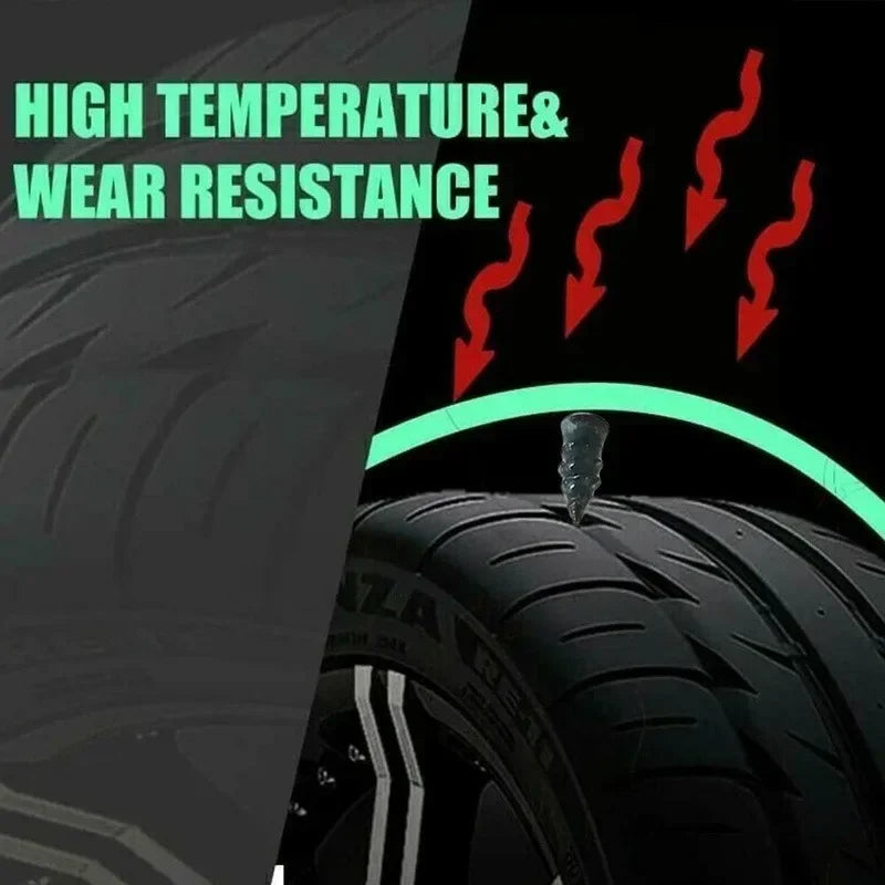 100pcs Rubber Tire Repair Nails – Small (0.1–3mm) or Large (3–5mm) Breach – Car Motorcycle Truck Scooter – $16–17