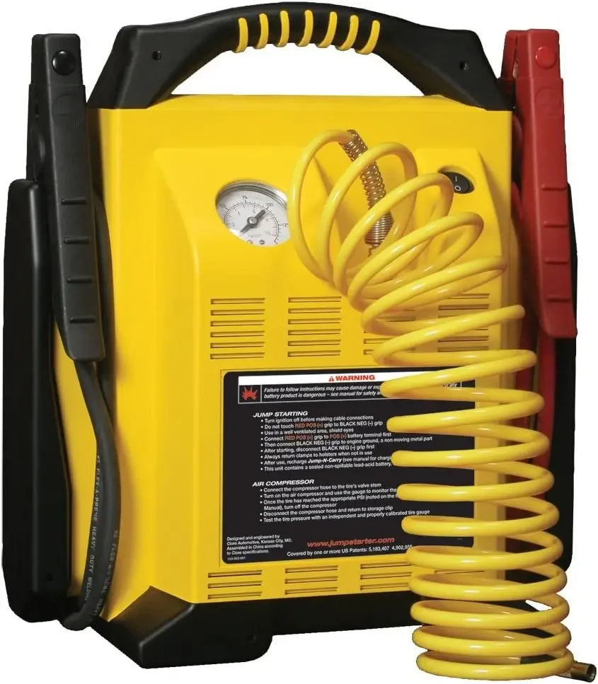 Jump-N-Carry JNCAIR Motorcycle & Car Jump Starter 1700 Peak Amp with Air Compressor 12V Lead-Acid AGM