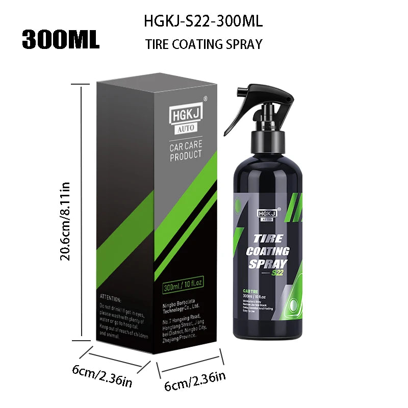 Car Tire Shine Spray – Wheel Cleaning Refurbishing Wax Brightener – 50ml / 100ml / 300ml – $12–24
