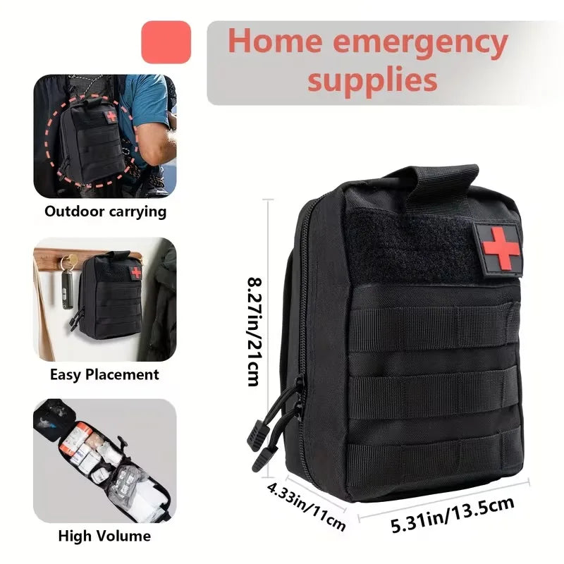 379-Piece IFAK Trauma First Aid Kit with MOLLE Pouch Emergency Survival Kit for Motorcycle Camping Hiking Car Travel Home Sports