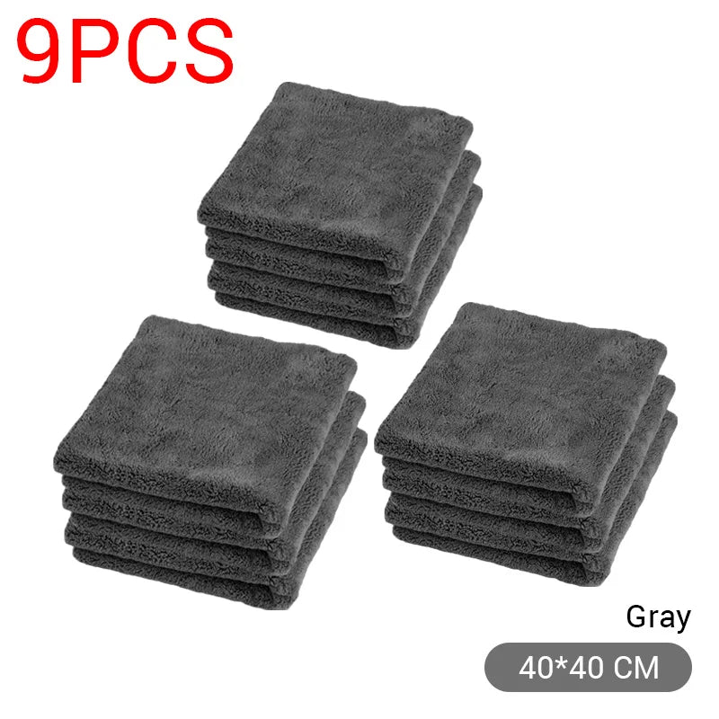 Microfiber Cleaning Cloth 1/3/6/9PCS, 40x40CM Extra Soft Wash & Drying Towels for Bike