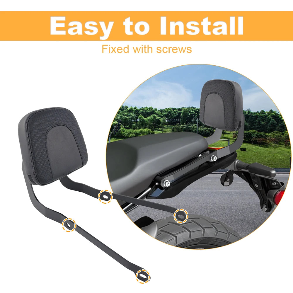 Rest Backrest Holder Sissy Bar with Cushion Pad Motorcycle Rear Passenger Seat Back Guerrilla 450 2024-2025 For Royal Enfield