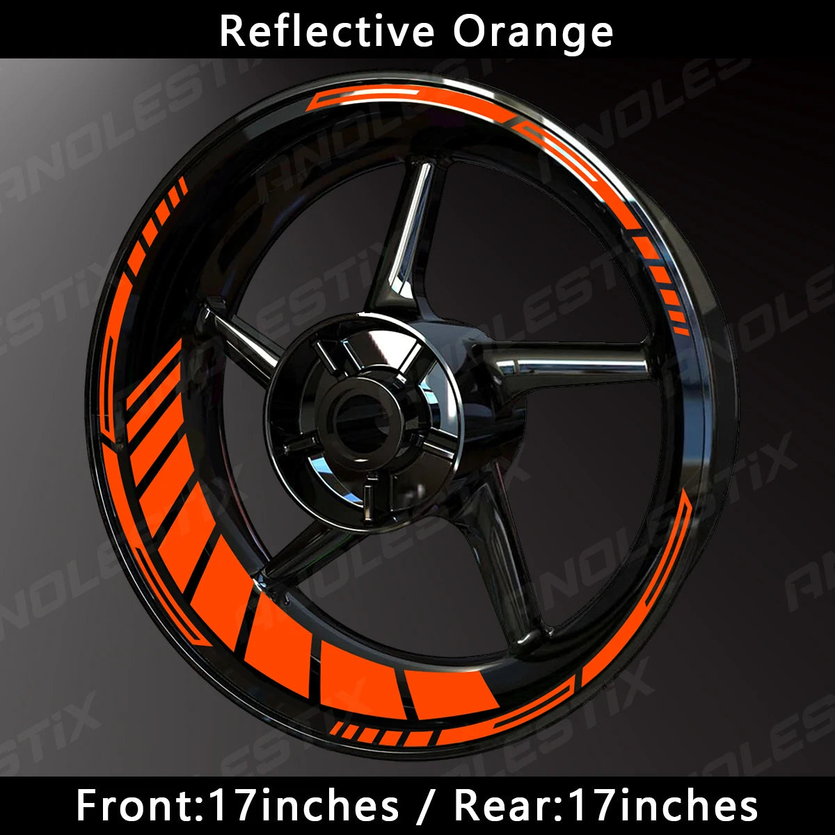 AnoleStix Reflective Motorcycle Wheel Rim Stripe Decal Sticker 17 Inch – Hollow Design – 4-Side Full Set – Yamaha / Honda / Kawasaki / Suzuki / BMW / KTM / Husqvarna / Triumph – 14 Colors – $20