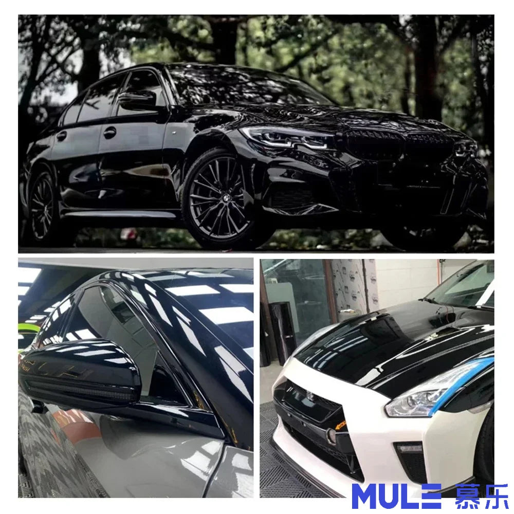 Piano Black Glossy PVC Vinyl Wrap Film – Scratch Resistant Bubble-Free Self-Adhesive – Car Motorcycle Laptop – 10–50cm Wide – $8–48