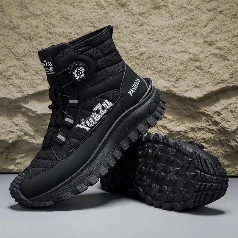 Riding Boots – Knob-Adjustable High-Top Motorcycle Boots, Waterproof Anti-Collision & Non-Slip
