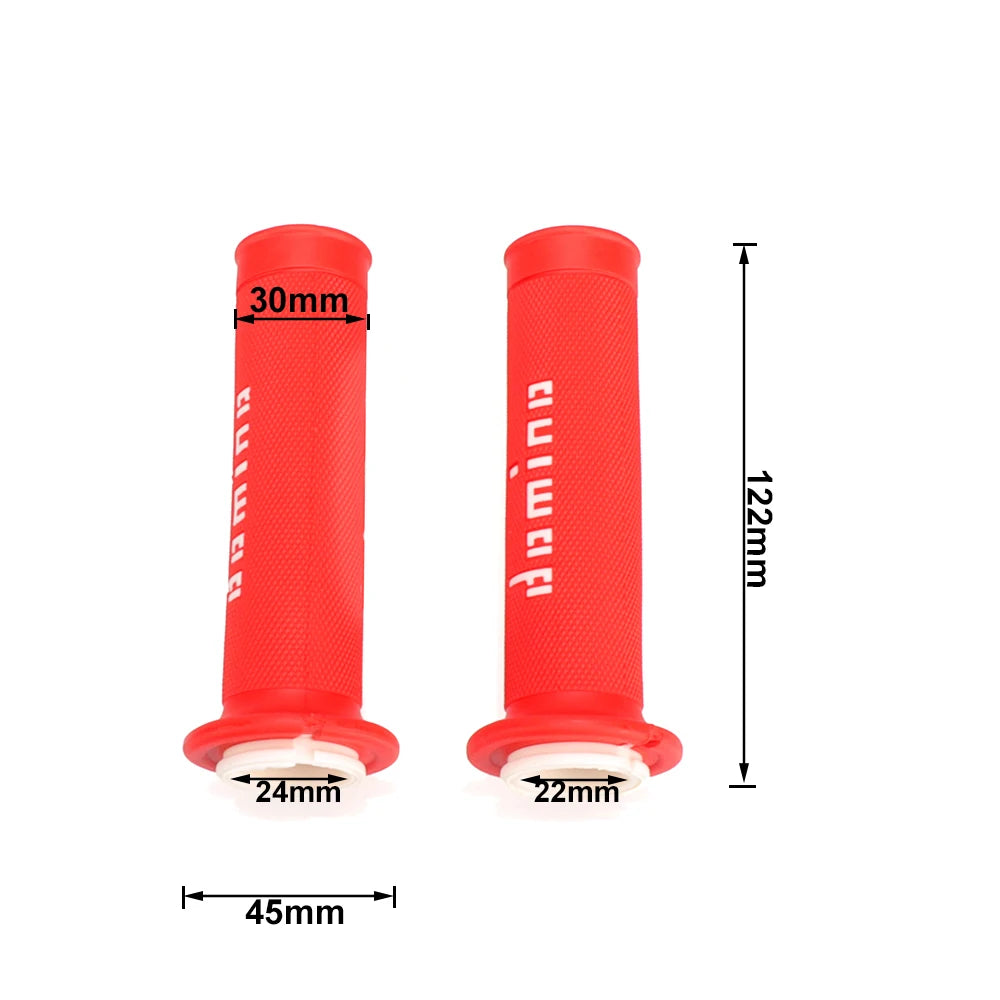 Universal Motorcycle Handlebar Grips 7/8" Left 22mm Right 24mm Non-Slip Silicone Gel Rubber Brake Grips for ATV Dirt Pit Bike Racing Motocross – 9 Colors (1 Pair)