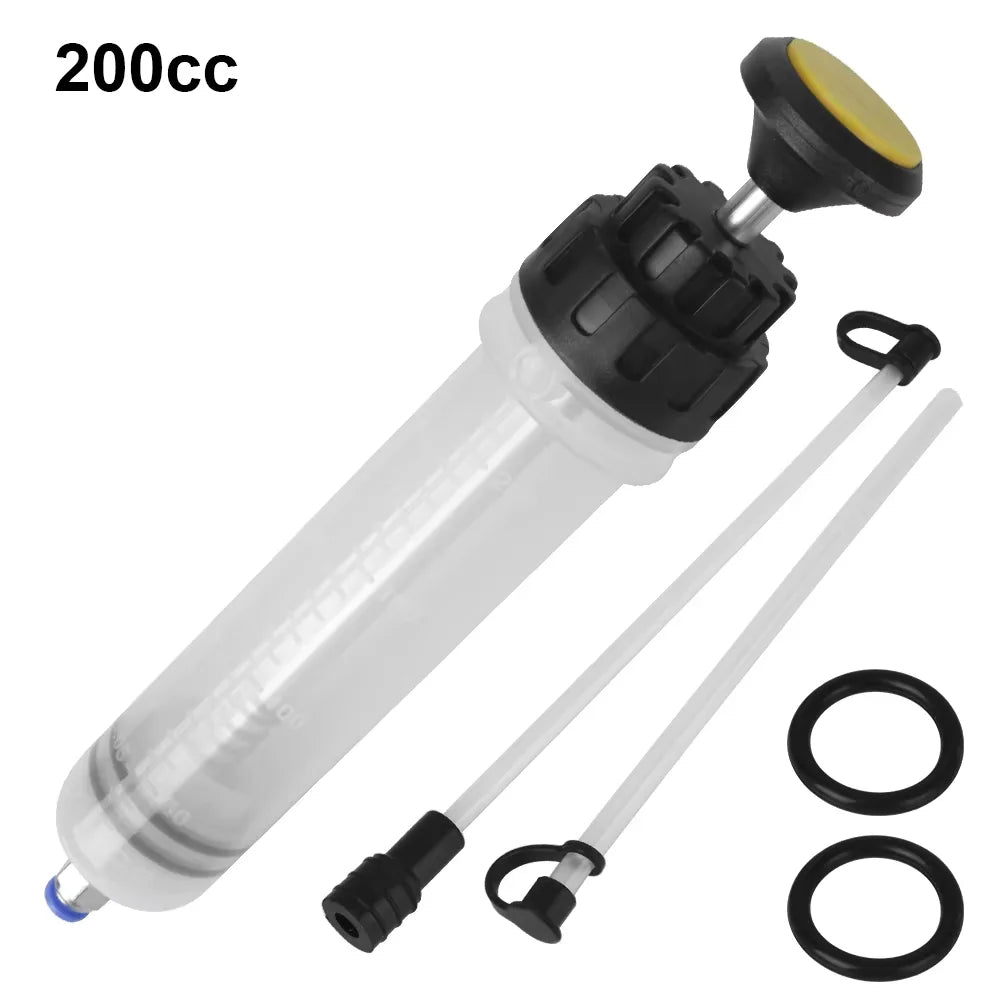 200cc Car Oil Change & Brake Bleeder Fluid Pump Extractor Filling Syringe Bottle – Brake Bleeding Tools for Universal Truck Motorcycle Vehicle – Black – $11