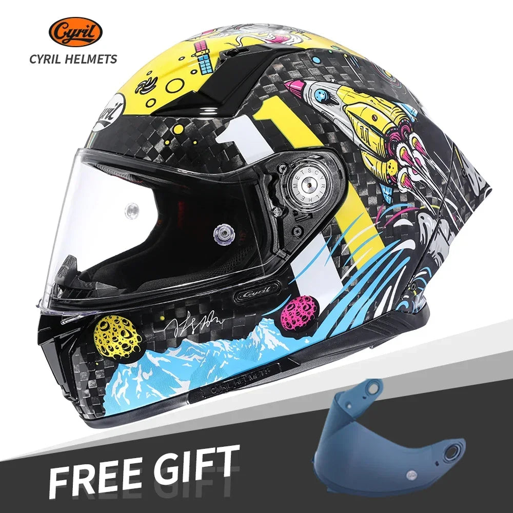 Carbon Fiber Helmets – Lightweight Genuine Carbon Fiber Full Face Motorcycle Helmet, DOT Approved for Men & Women