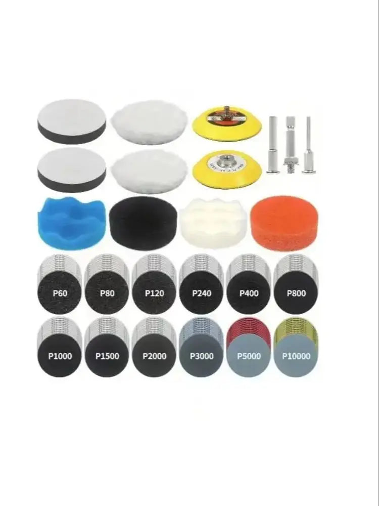 133pcs 3-Inch Wet & Dry Sanding Disc + Polishing Attachment Kit – Headlight Restoration – Mixed Grit Latex Sandpaper – Drill Compatible – $32